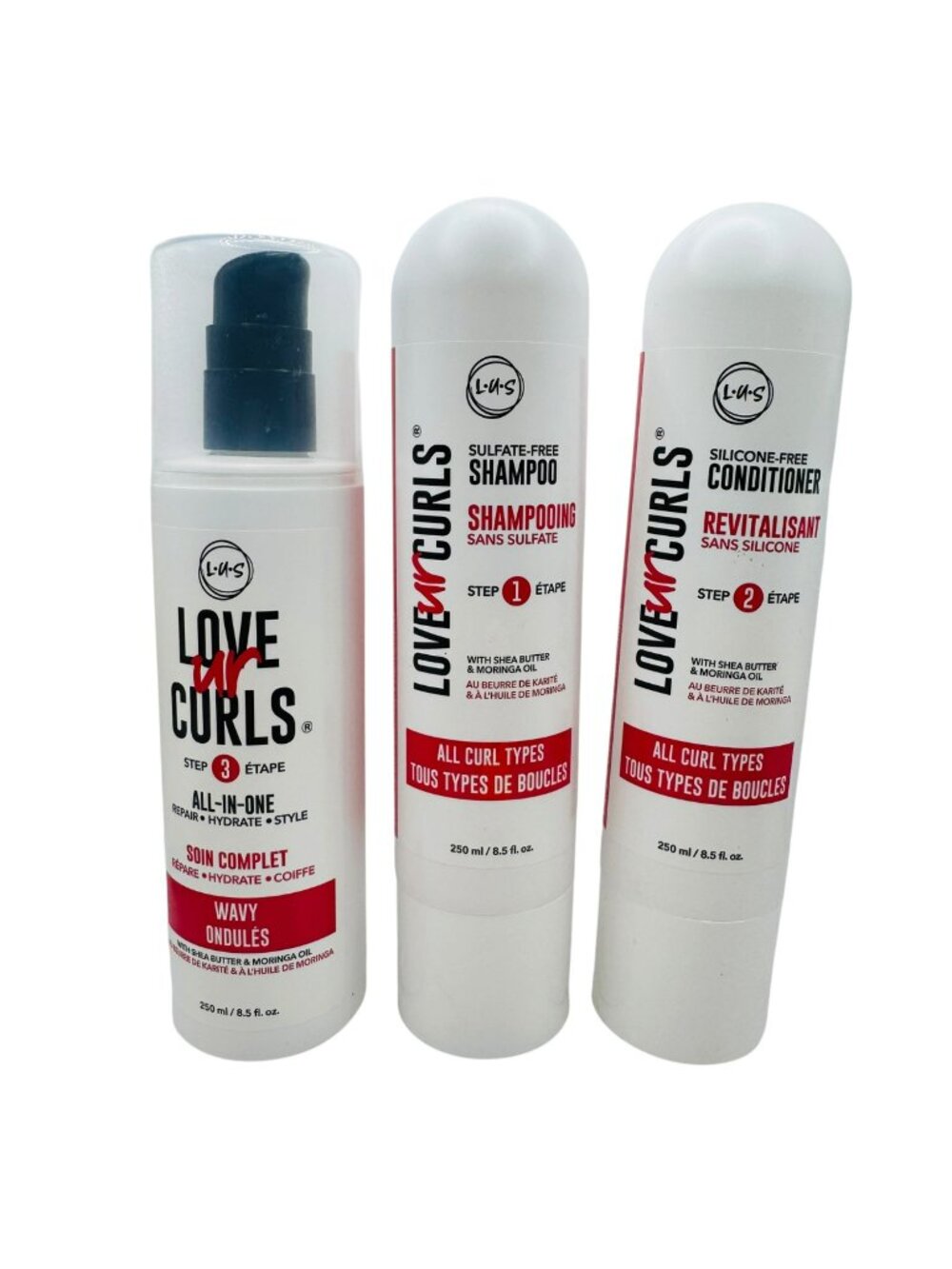 LUS Love Ur Curls 3-Step System: Sulfate-Free Shampoo Silicone-Free Conditioner